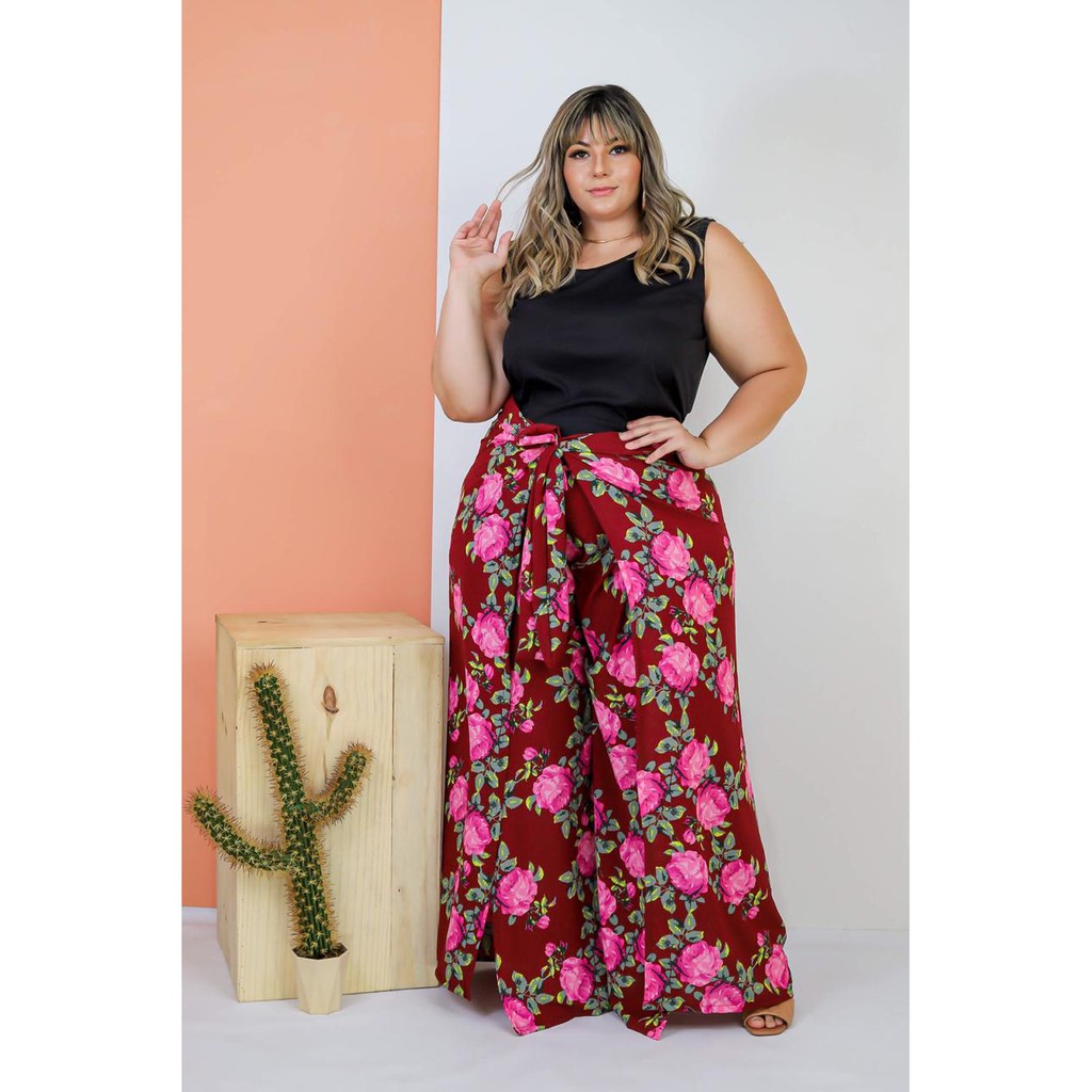 Calça pantalona para hot sale gordas