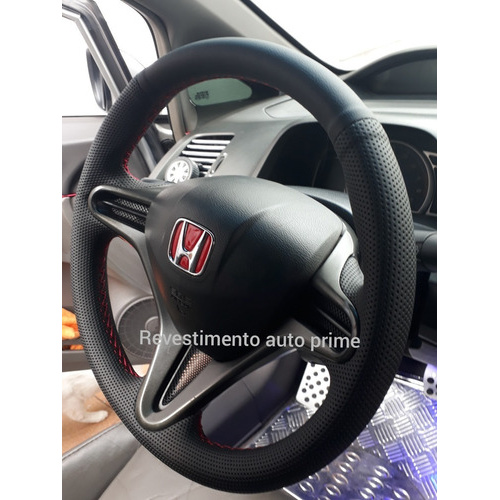 Capa De Volante Costurada New Civic Linha Vermelha