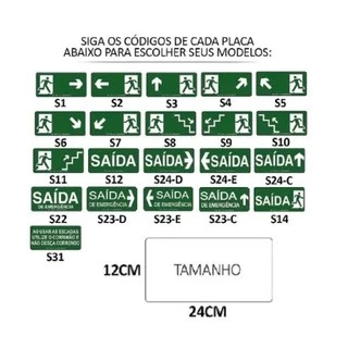 Kit C/ 5 Placas de Sinalização TAG Normatizada ABNT 12X24cm