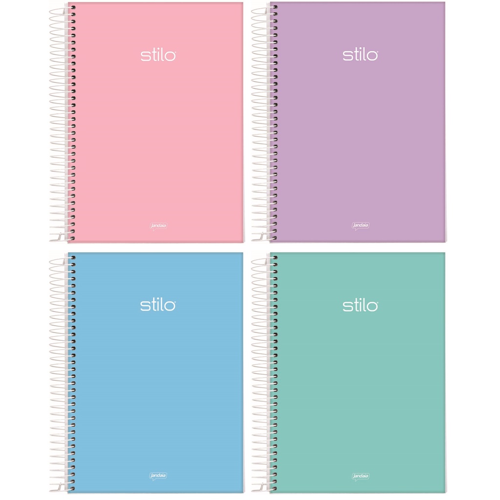 Caderno COLEGIAL 10 Matérias 160 Folhas Stilo Tom Pastel Jandaia