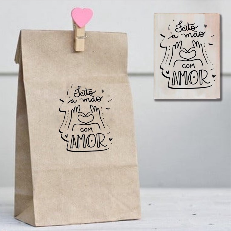 kit carimbo decorativo + almofada carimbeira