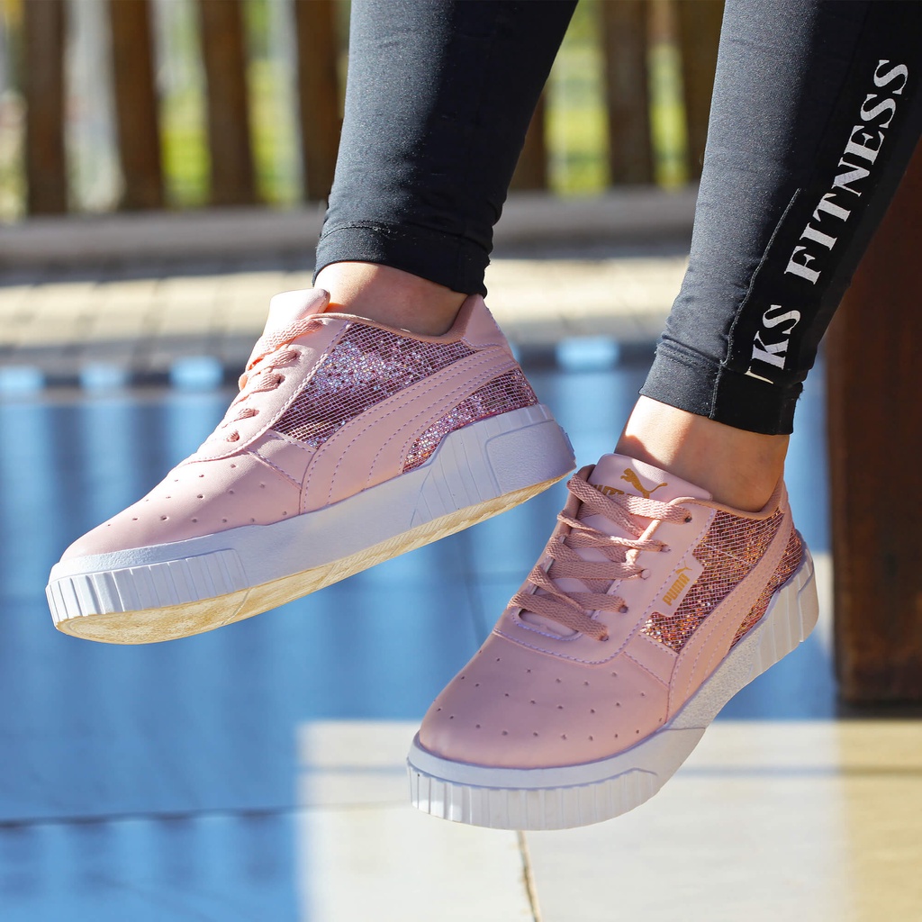 Tênis Feminino Puma Cali Nude Glíter