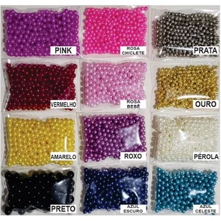 Pérolas ABS 5MM - pacote 150 unidades com Furo Passante