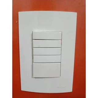Conjunto 4x2 Com 5 Teclas simples Sleek Branco Margirius