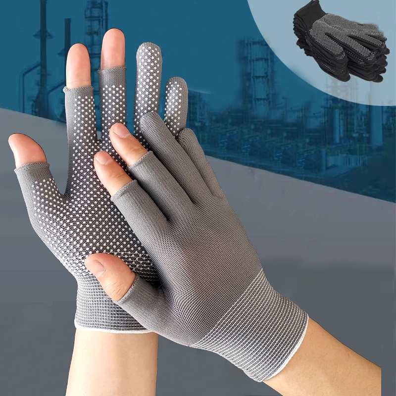 Luvas Antiderrapantes De Pesca/Protetor Solar De Primavera De Verão Luva Aberta/Meio Dedo Mittens De Ciclismo Ao Ar Livre