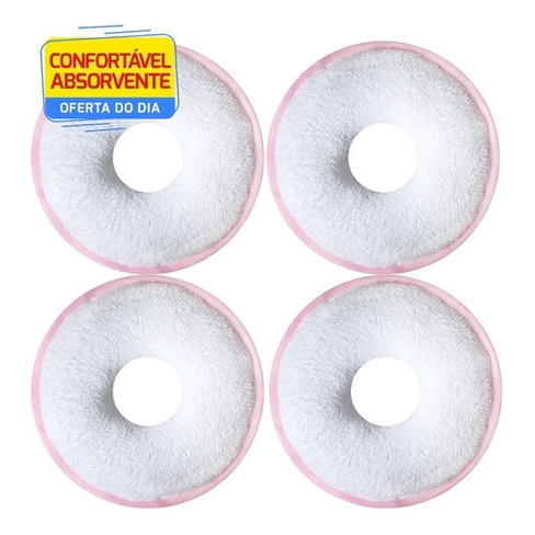 Kit 4 Rosquinhas De Amamentação Absorventes Seios Lavável