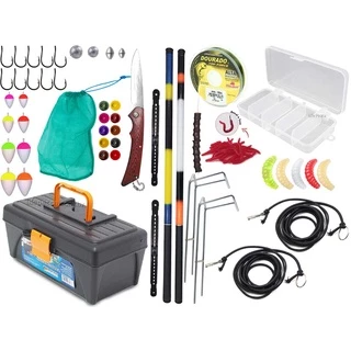 Kit Para Pescaria C/ 2 Varas Telescópicas 40% Carbono (2,70m) + Caixa (Ref. 147)