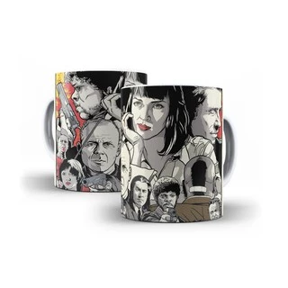 Caneca Branca de Cerâmica Pulp Fiction Quentin Tarantino Art Mod 10