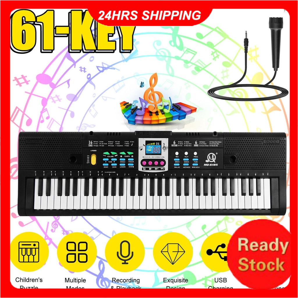 Chusui 61 Chaves Música Digital Teclado Eletrônico Crianças Piano