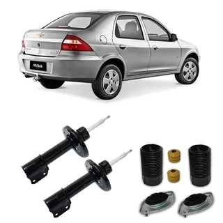 Par Amortecedor Prisma 2007 2008 2009 2010 2011 + Kit Batente Dianteiro