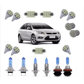 Kit Lampada Super Branca Farol + Led Ford Focus 2009 A 2013