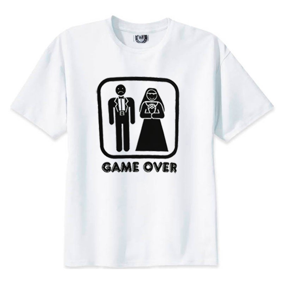 Camiseta Game Over Casamento Meme 100% algodão