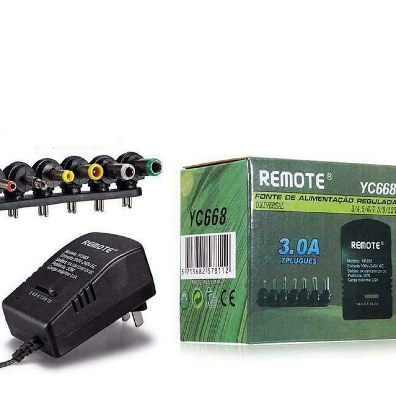 Fonte Universal Ac 3v 4.5v 6v 7.5v 9v 12v 3a Dc 3000mah