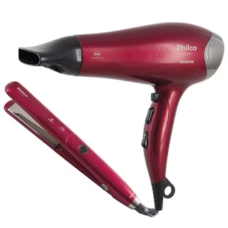 Kit Philco Secador e Chapinha 3250 Cherry - 127v
