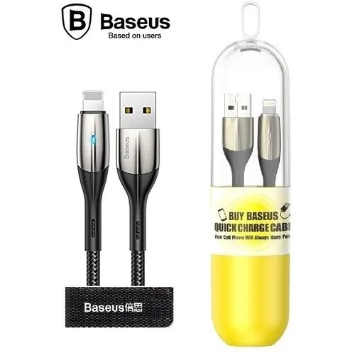 Cabo Lightning Baseus Horizontal Data Zinco Com Led 2.4a 1m Shopee Brasil