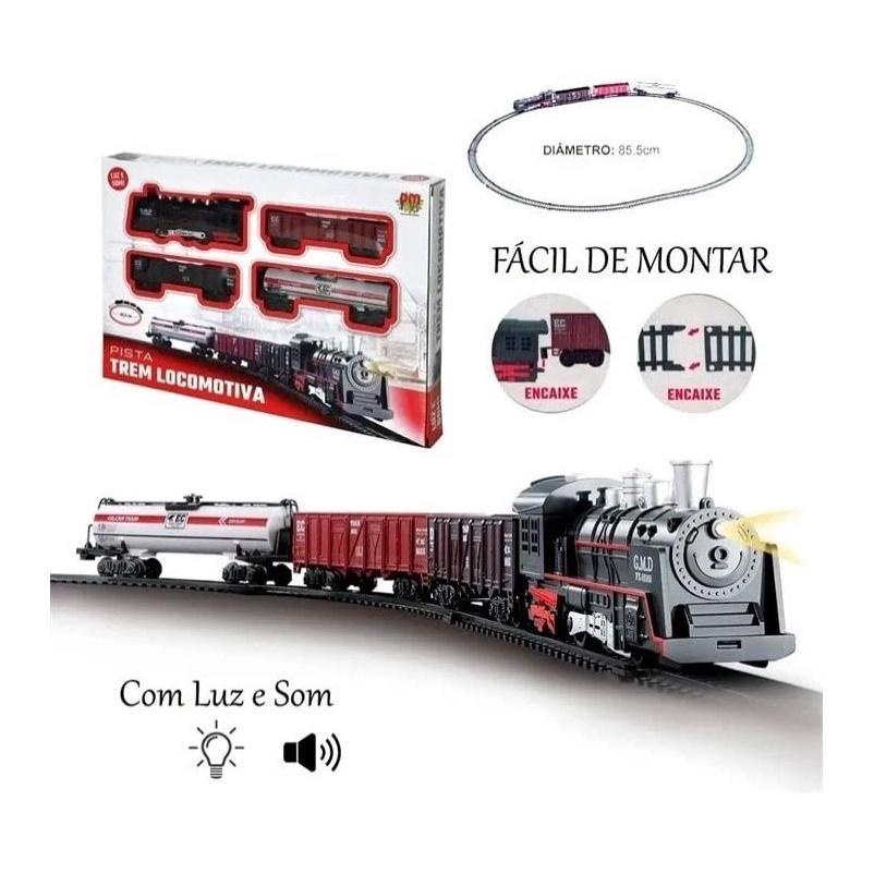 Pista Trem Locomotiva 103,5cm, DM Toys : : Brinquedos e Jogos