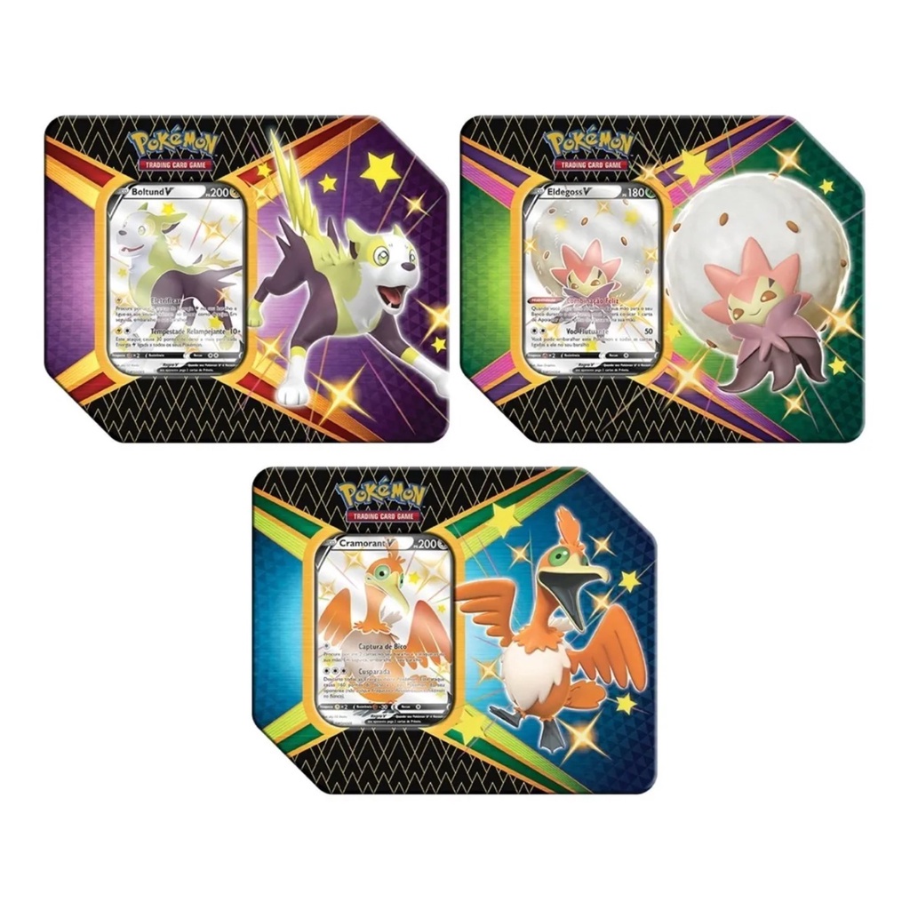 Kit 3 Pokémon TCG Lata Destinos Brilhantes - Pokémon Shiny