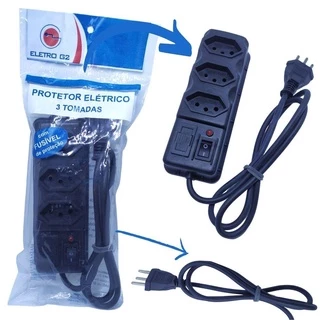 Filtro de Linha 3 T 4 T 5 T e 6 TOMADAS EXTENSÃO ELÉTRICA RÉGUA