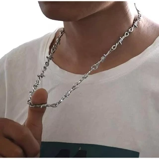 Colar Arame Farpado Unissex Espinho//Rock/ Estilo Punk