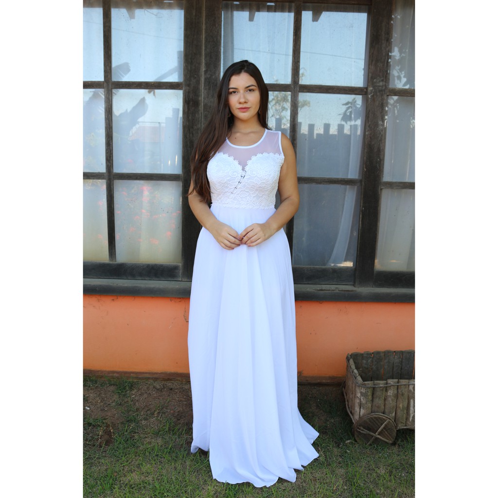 Vestido longo para casamento civil hot sale no cartorio