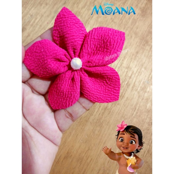 Roupa Moana Baby laranja + colar+ flor do cabelo.