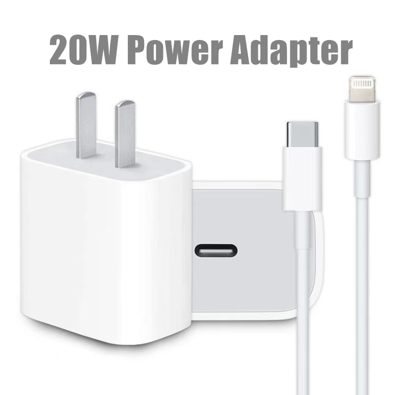 Adaptador De Energia USB 20W Para iPhone 12 13 pro max Com Carregador Rápido 1M/2M Tipo-C 11 12 mini Série