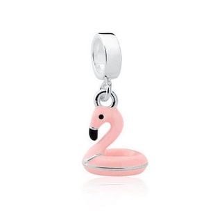 Berloque Boia de Flamingo 3D Resinado em Prata 925