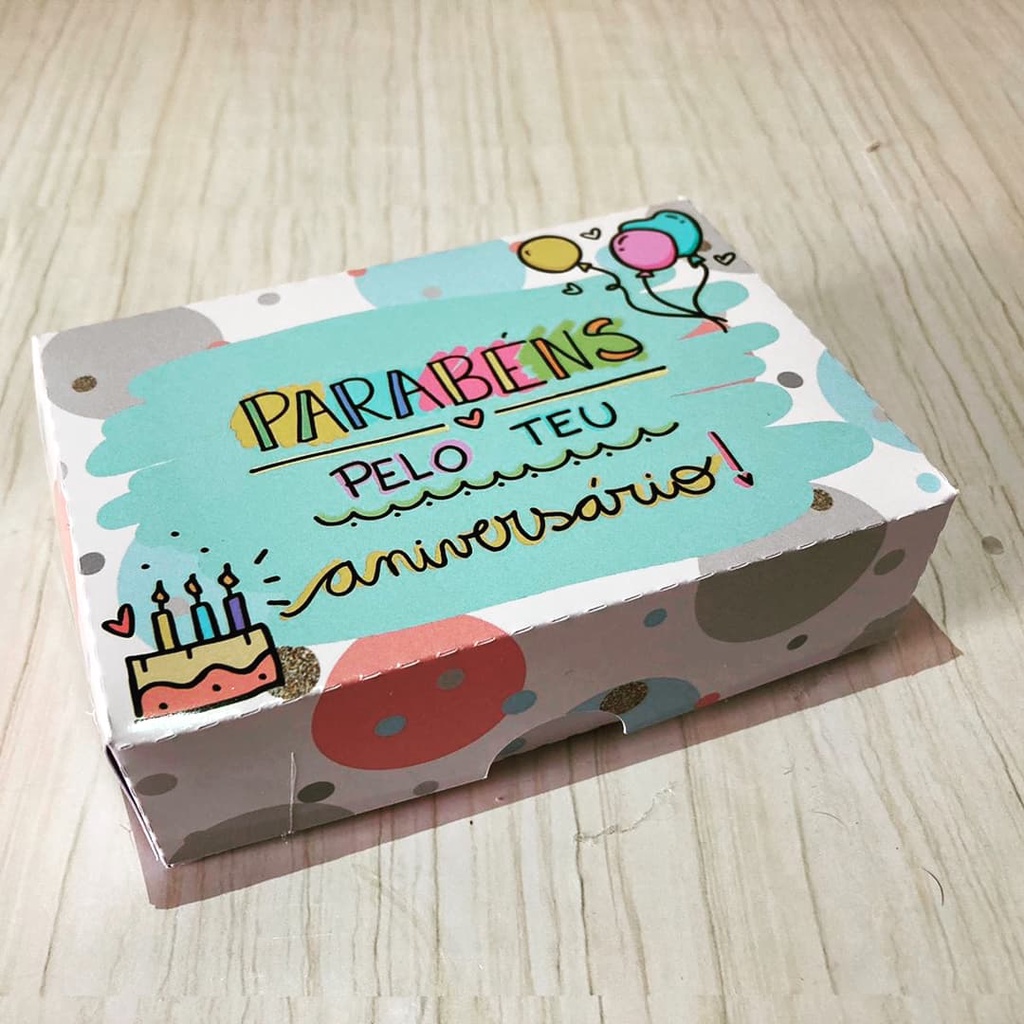 Caixa Personalizada 6Doces - Feliz Aniversário - Data Comemorativa ...