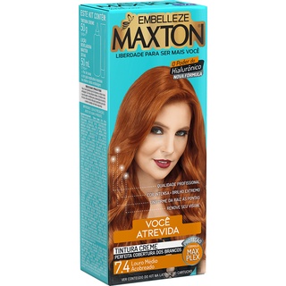 Tinta de cabelo maxton ruiva +atrevida louro médio acobreado 7.4