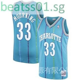Camisa Nba Masculina Charlotte Hornets # 33 Alonzo Luto Teal Retrocesso Swingman Jersey Esportiva top Colete S-XXL mNxA