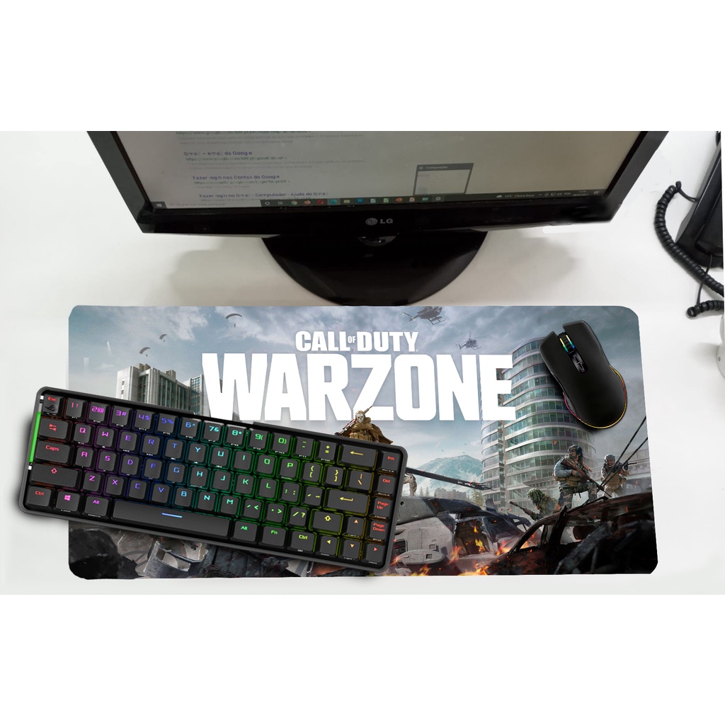Mouse Pad Gamer Warzone Grande 30x70cm Shopee Brasil