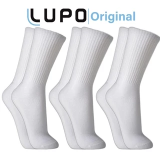 Kit 3 Pares Meias Lupo Original Cano Alto Longo Masculina Inverno Frio Algodão