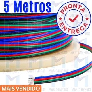 5 Metros Cabo Flat RGB 4 Vias 22AWG 0,644mm Para Motor de Passo NEMA 17/23
