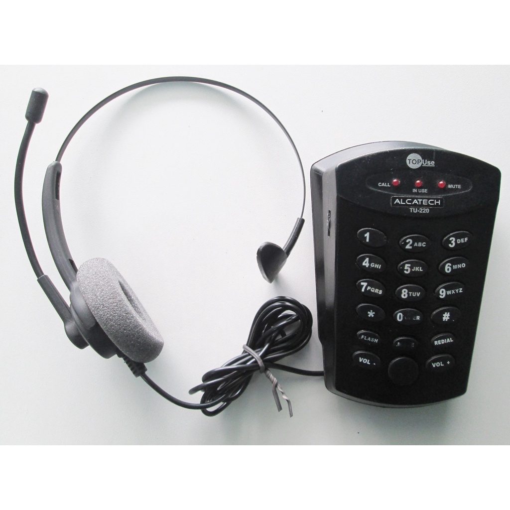 Headset + Base Discadora Alcatech TU-220 - Usado | Shopee Brasil