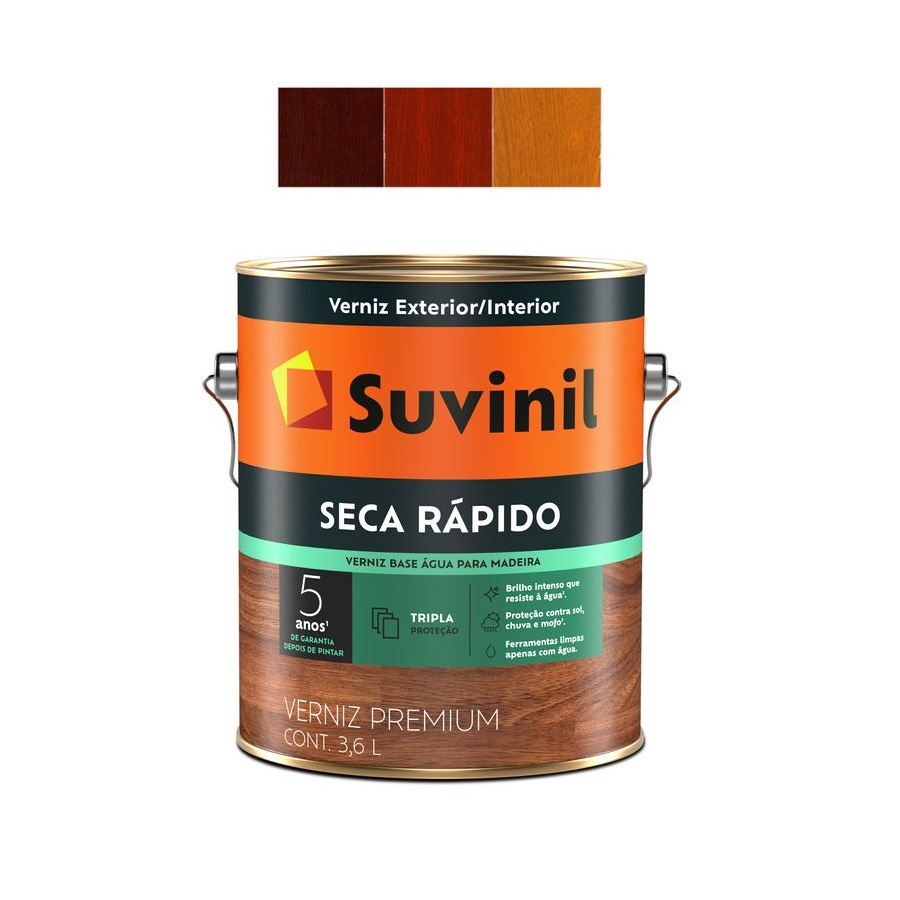 Verniz Para Madeira Seca Rápido Sem Cheiro Suvinil 3,6L | Shopee Brasil