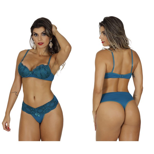 Conjunto Lingerie de Bojo Noivinha Calcinha e Sutia Renda Maravilhoso Moda  Verão