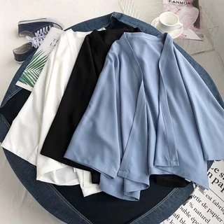 Estilo Coreano Mulheres Ladies Chiffon Retro Boho Hippie Simples Verão Cardigan Kimono Em Estoque Novo