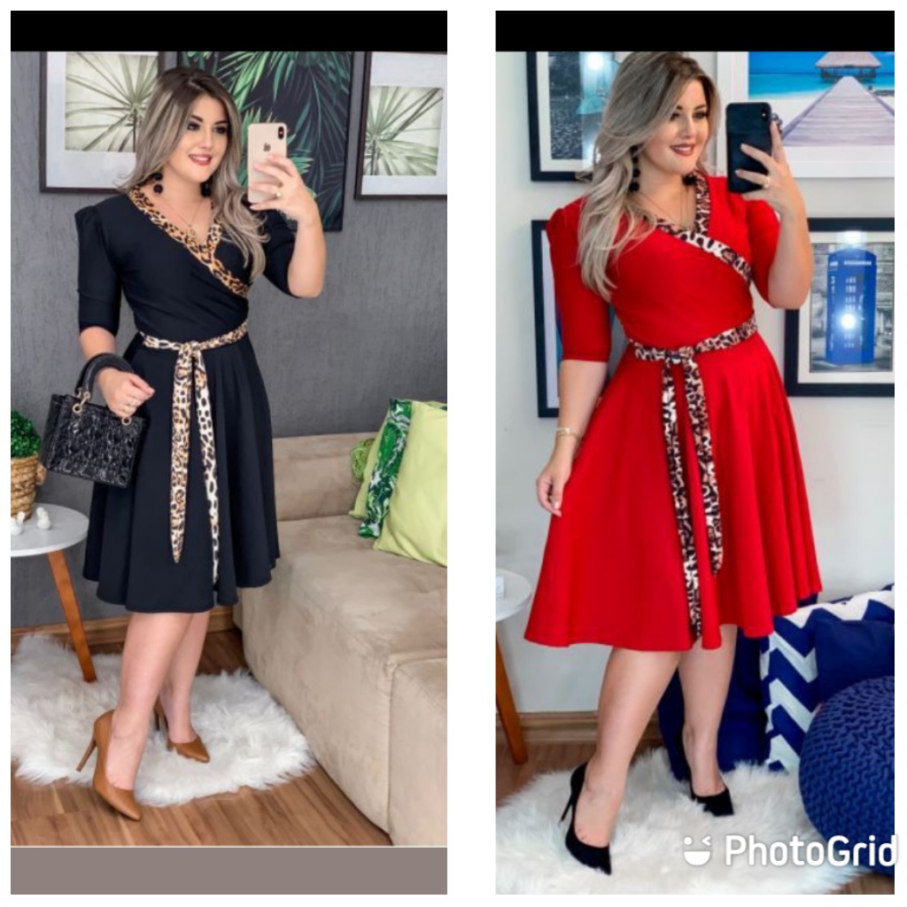 Vestido Pérola Plus Size Godê com Cinto Moda Feminina Cristã