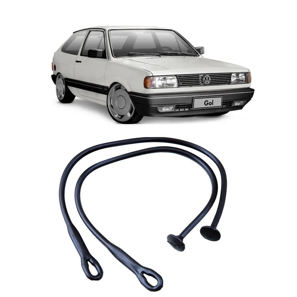 Par cordinha tampão bagagito porta malas VW Gol quadrado G1 1995 1996 1997 PVC resistente preto