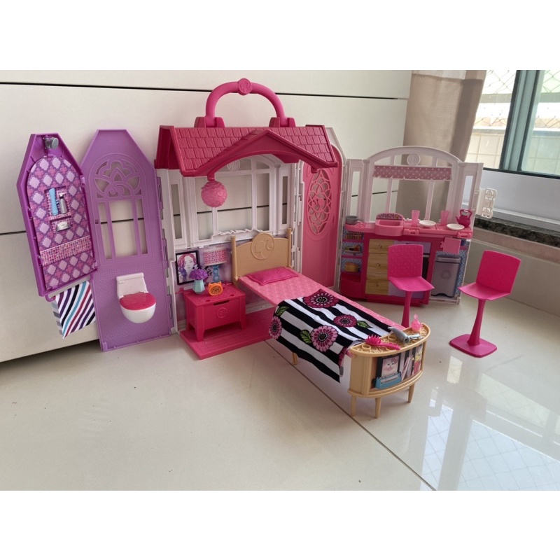 Barbie Estante Casa Glam Com Boneca Mattel - HCD48