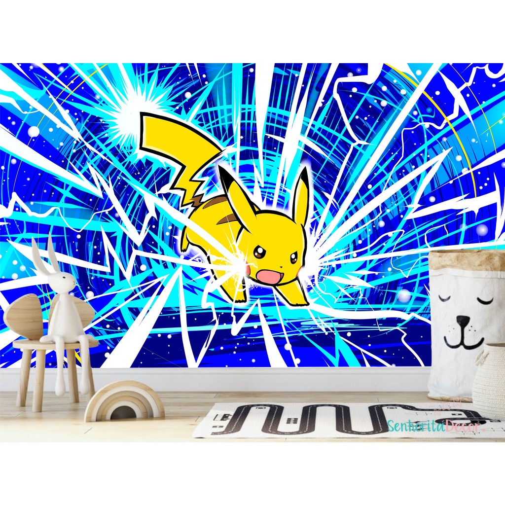 Papel de parede autocolante Personalizado Pokemon Pikachu