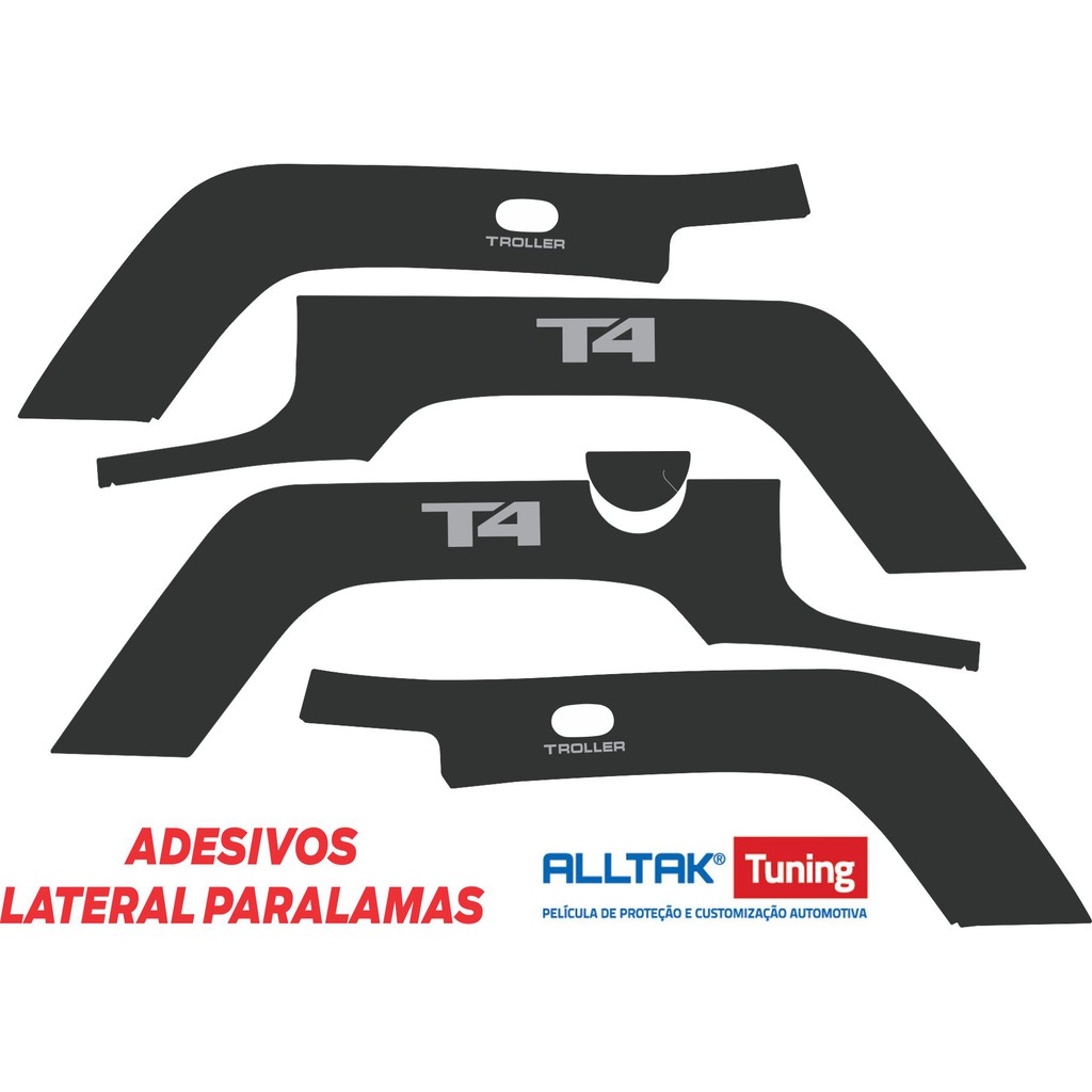 Kit Adesivos Troller T4 2015/2019 4x4 Trilha Dakar Completo Cor: PRATA :  : Automotivo