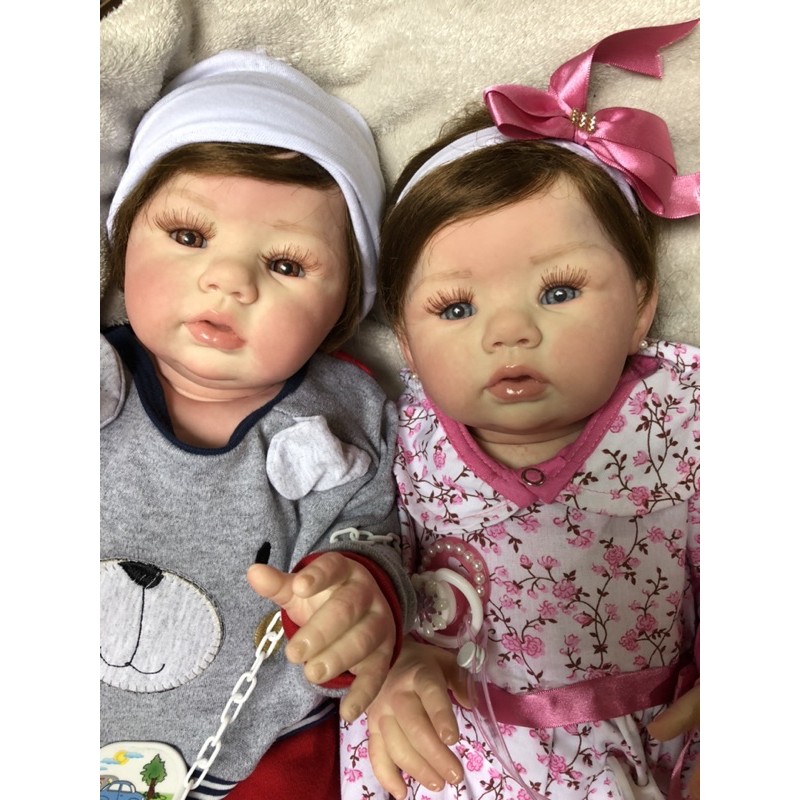 casal de gêmeos bebês reborn Super realistas Promoção