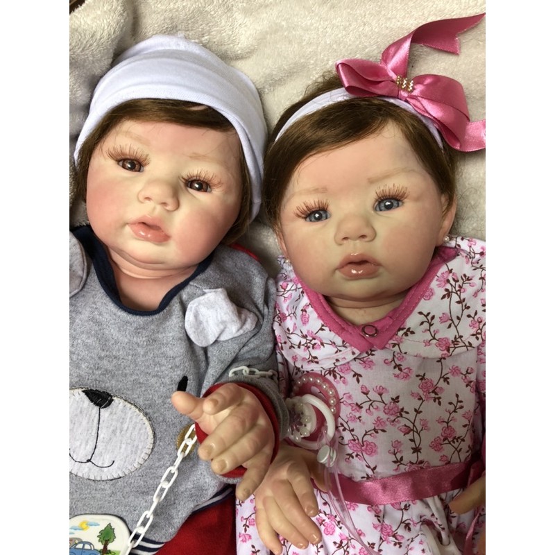 BEBÊ REBORN REALISTA KYLIN CASAL DE GÊMEOS