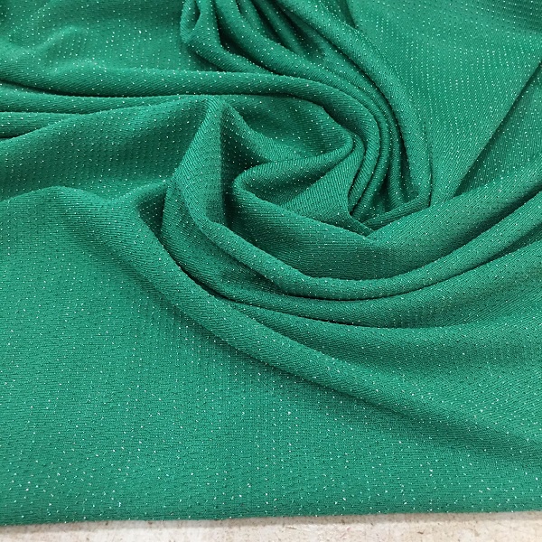 Tecido Malha Lurex Verde Esmeralda Com Fio Prata Mt Shopee Brasil