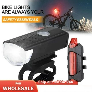 Conjunto De Luzes De Bicicleta Recarregáveis USB Luz Frontal Com Taillight Fácil De Instalar 3 Modos Acessórios Para A