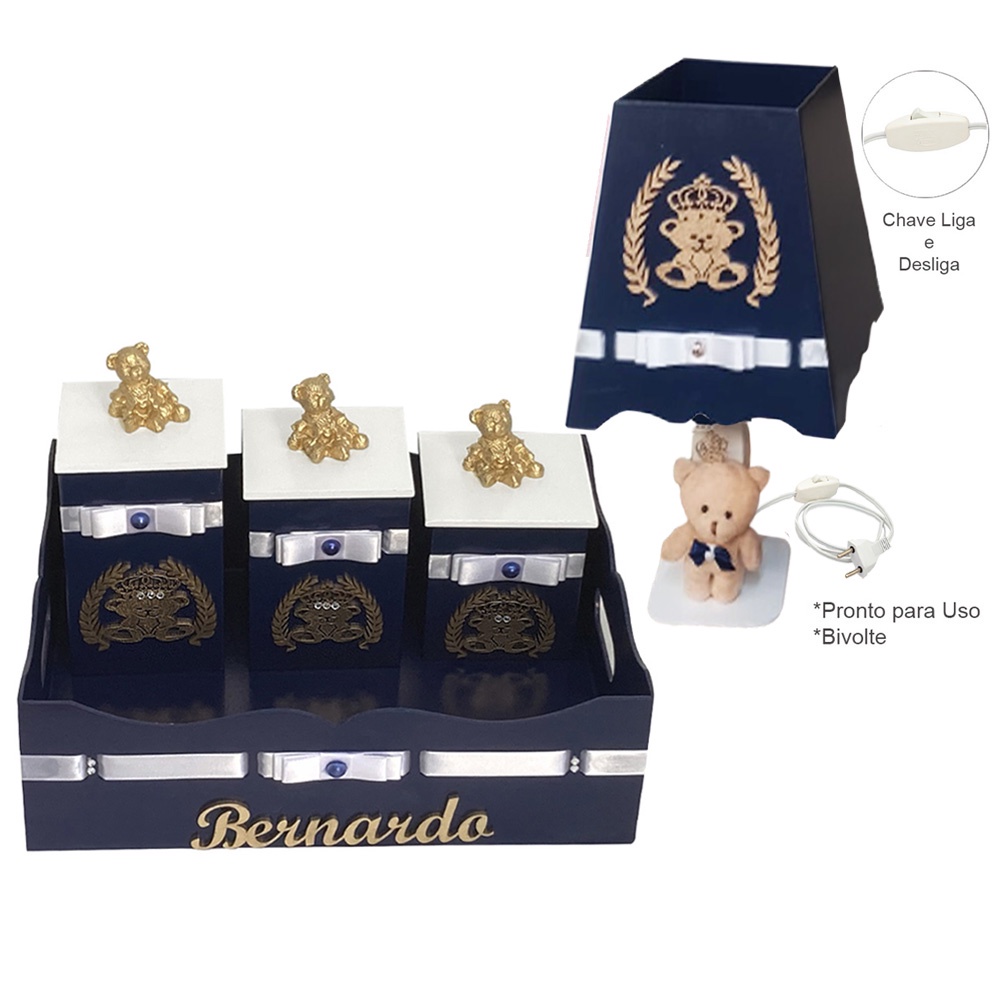 Kit Higiene Bebe Personalizado e Luminária em Madeira MDF Shopee Brasil