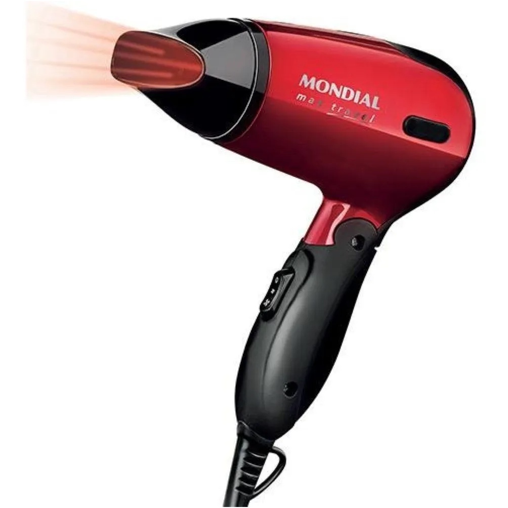 Secador De Cabelos Mini Dobrável Viagem Mondial Sc-10 Bivolt
