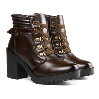 Bota Coturno Feminino Tratorada Confortável Plataforma Moda Oferta