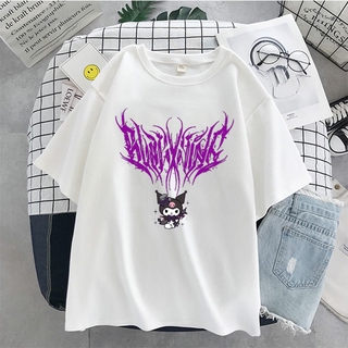 Camiseta Feminina Kuromi Com Estampa De Desenho Japonês Harajuku Hello Kitty  Kawaii